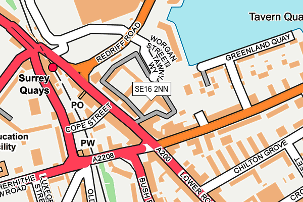 SE16 2NN map - OS OpenMap – Local (Ordnance Survey)