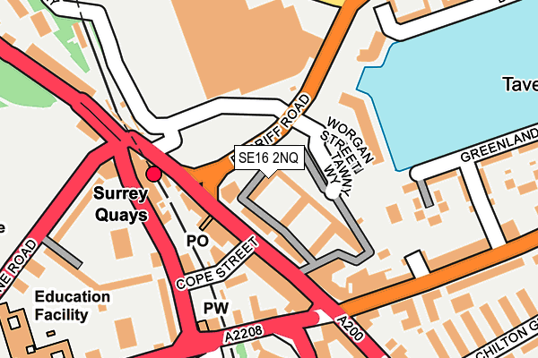 SE16 2NQ map - OS OpenMap – Local (Ordnance Survey)