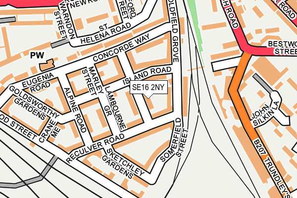 SE16 2NY map - OS OpenMap – Local (Ordnance Survey)