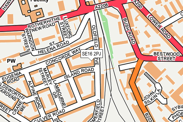 SE16 2PJ map - OS OpenMap – Local (Ordnance Survey)