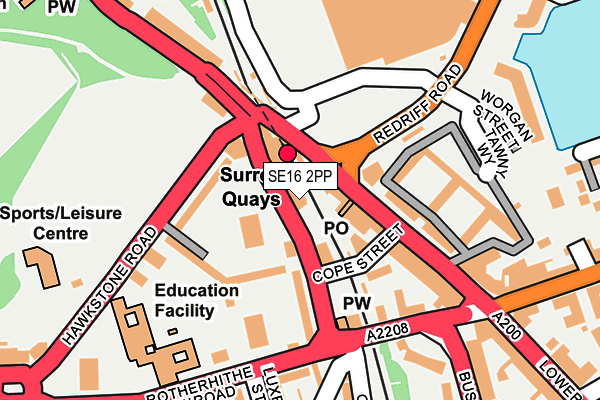 SE16 2PP map - OS OpenMap – Local (Ordnance Survey)