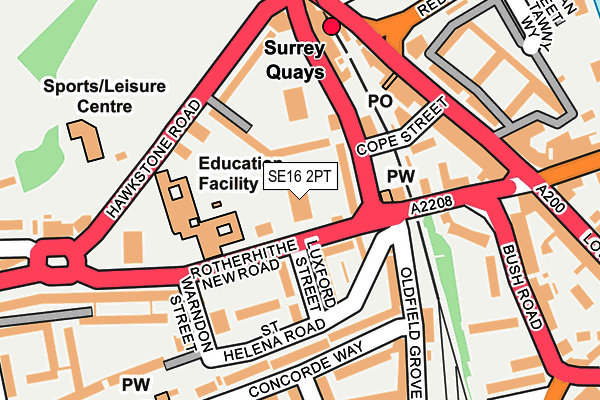 SE16 2PT map - OS OpenMap – Local (Ordnance Survey)
