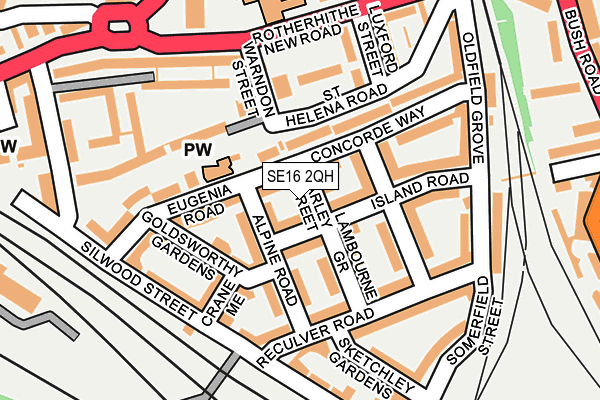 SE16 2QH map - OS OpenMap – Local (Ordnance Survey)