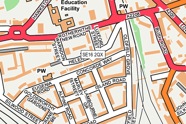 SE16 2QX map - OS OpenMap – Local (Ordnance Survey)