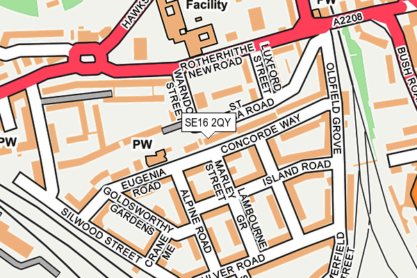 SE16 2QY map - OS OpenMap – Local (Ordnance Survey)