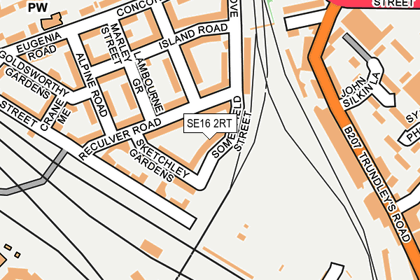 SE16 2RT map - OS OpenMap – Local (Ordnance Survey)