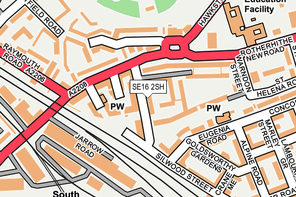 SE16 2SH map - OS OpenMap – Local (Ordnance Survey)
