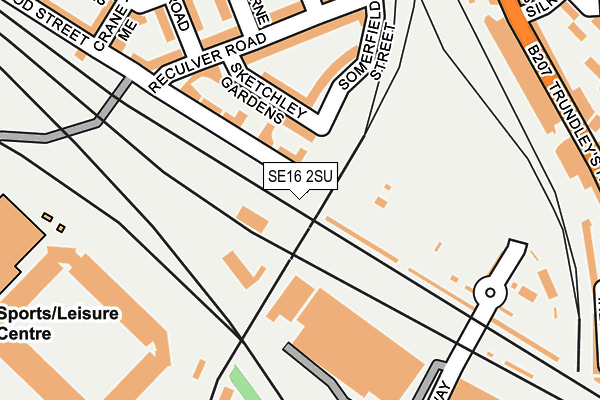 SE16 2SU map - OS OpenMap – Local (Ordnance Survey)