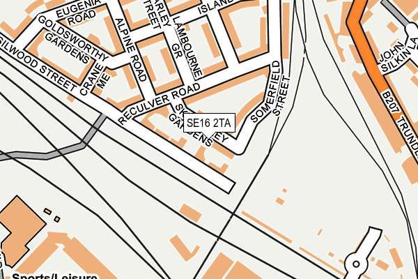 SE16 2TA map - OS OpenMap – Local (Ordnance Survey)