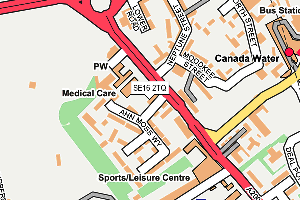 SE16 2TQ map - OS OpenMap – Local (Ordnance Survey)