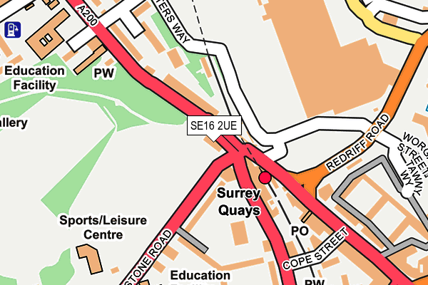 SE16 2UE map - OS OpenMap – Local (Ordnance Survey)