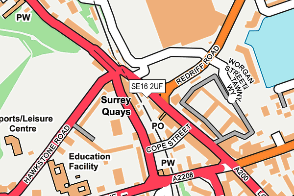 SE16 2UF map - OS OpenMap – Local (Ordnance Survey)