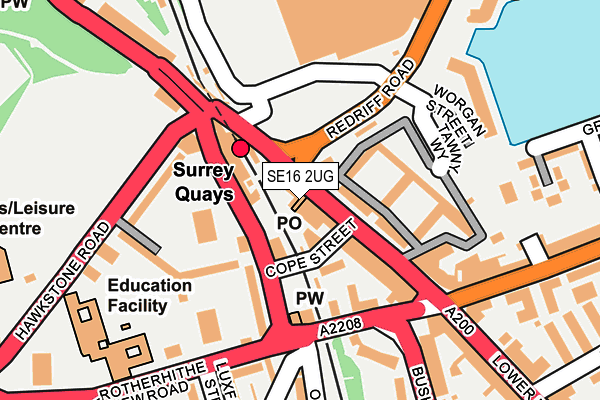 Map of JJP SURREY QUAYS LTD at local scale