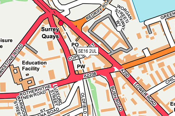 SE16 2UL map - OS OpenMap – Local (Ordnance Survey)