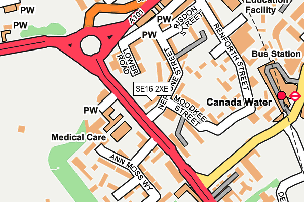 SE16 2XE map - OS OpenMap – Local (Ordnance Survey)