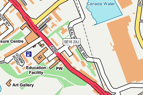 SE16 2XJ map - OS OpenMap – Local (Ordnance Survey)
