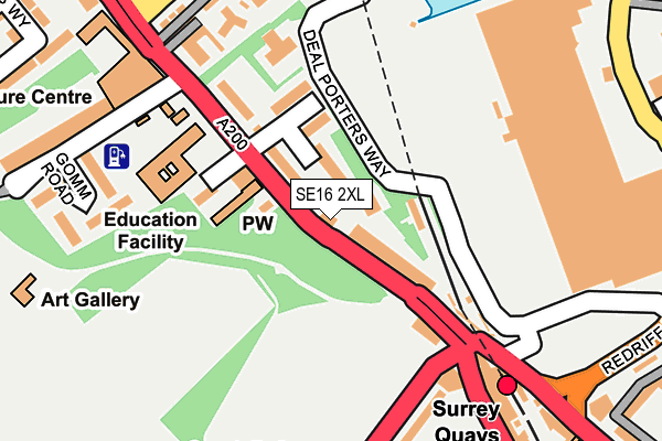 SE16 2XL map - OS OpenMap – Local (Ordnance Survey)
