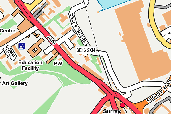 SE16 2XN map - OS OpenMap – Local (Ordnance Survey)