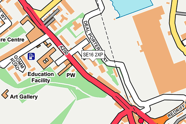 SE16 2XP map - OS OpenMap – Local (Ordnance Survey)