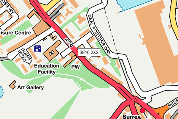 SE16 2XS map - OS OpenMap – Local (Ordnance Survey)