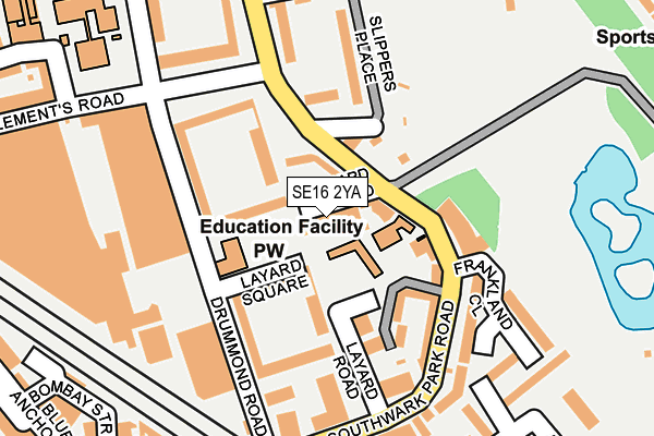SE16 2YA map - OS OpenMap – Local (Ordnance Survey)
