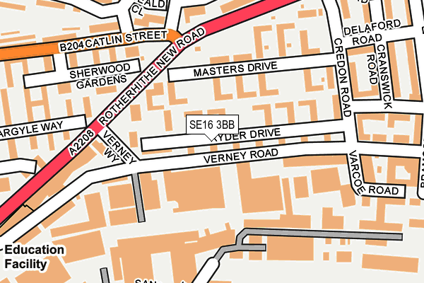 SE16 3BB map - OS OpenMap – Local (Ordnance Survey)