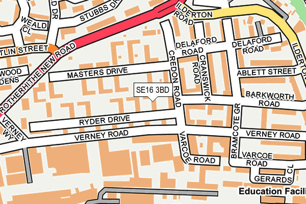 SE16 3BD map - OS OpenMap – Local (Ordnance Survey)