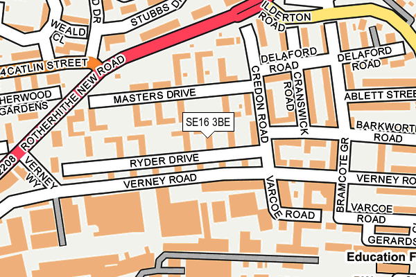 SE16 3BE map - OS OpenMap – Local (Ordnance Survey)