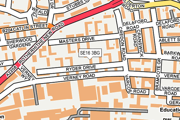 SE16 3BG map - OS OpenMap – Local (Ordnance Survey)