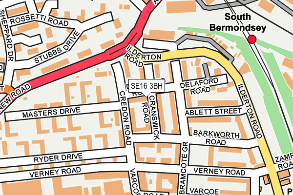 SE16 3BH map - OS OpenMap – Local (Ordnance Survey)