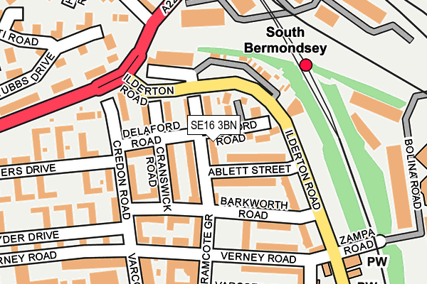 SE16 3BN map - OS OpenMap – Local (Ordnance Survey)