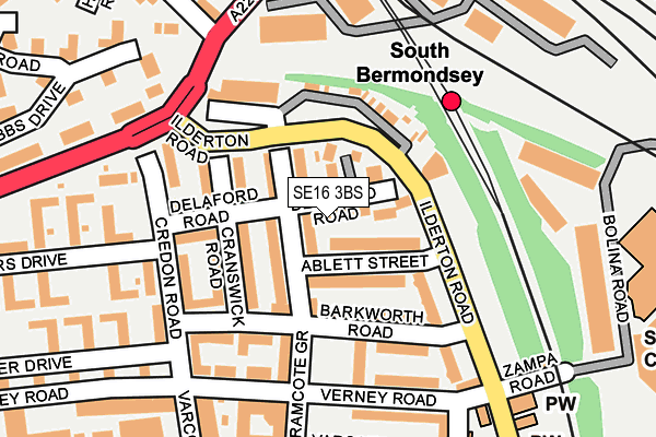 SE16 3BS map - OS OpenMap – Local (Ordnance Survey)