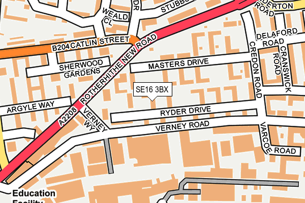 SE16 3BX map - OS OpenMap – Local (Ordnance Survey)