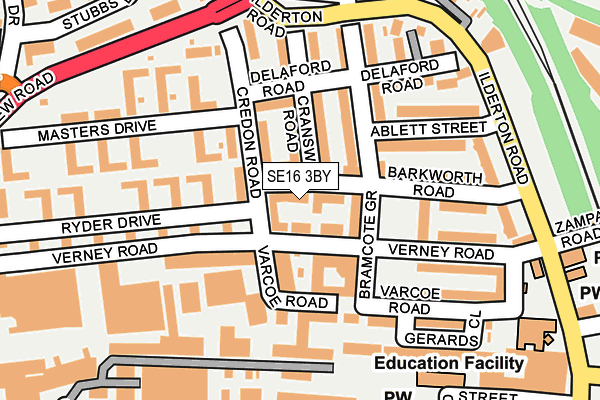 SE16 3BY map - OS OpenMap – Local (Ordnance Survey)
