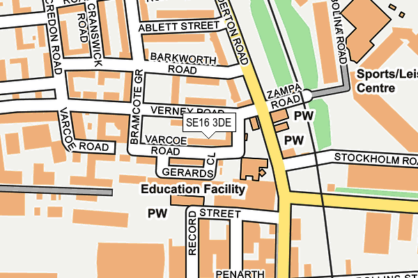SE16 3DE map - OS OpenMap – Local (Ordnance Survey)