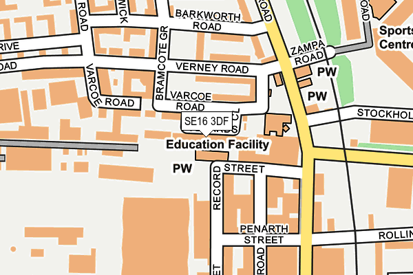 SE16 3DF map - OS OpenMap – Local (Ordnance Survey)
