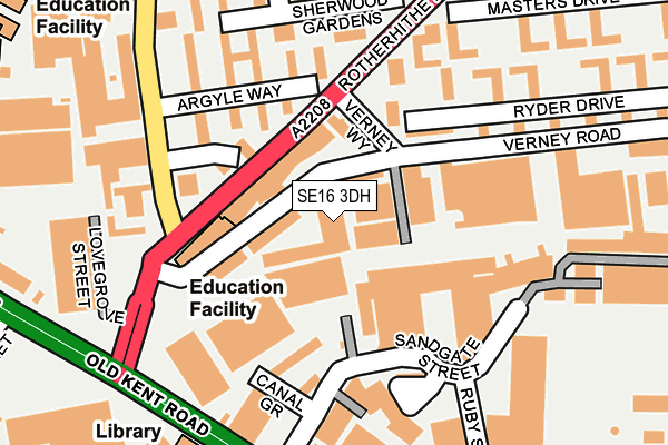 SE16 3DH map - OS OpenMap – Local (Ordnance Survey)