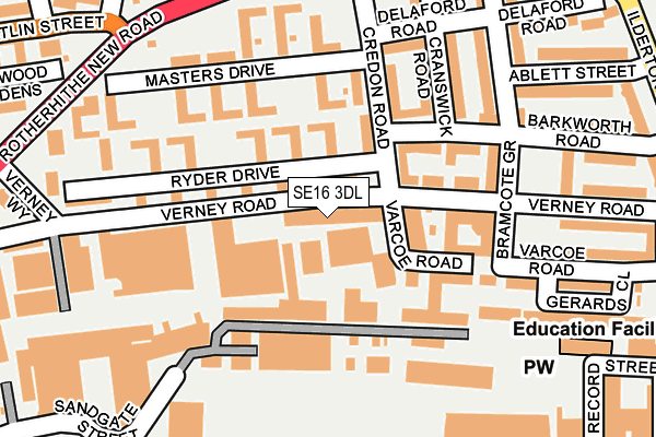 SE16 3DL map - OS OpenMap – Local (Ordnance Survey)