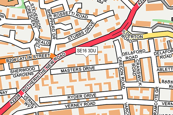 SE16 3DU map - OS OpenMap – Local (Ordnance Survey)