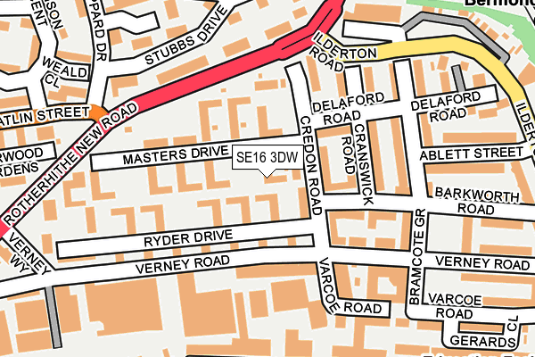 SE16 3DW map - OS OpenMap – Local (Ordnance Survey)