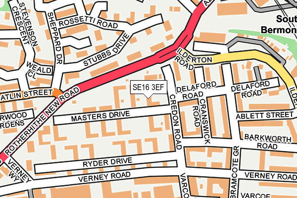 SE16 3EF map - OS OpenMap – Local (Ordnance Survey)