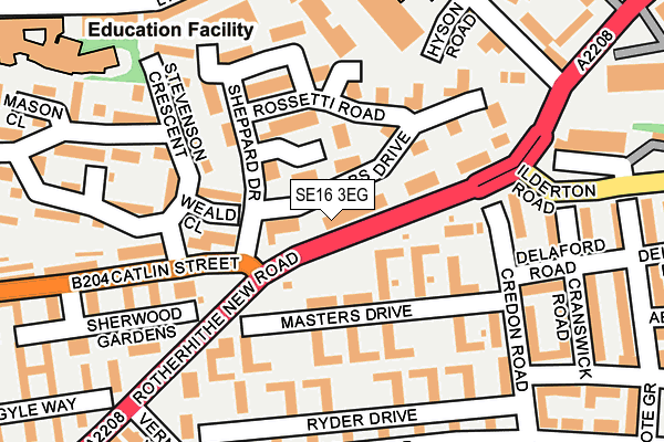 SE16 3EG map - OS OpenMap – Local (Ordnance Survey)