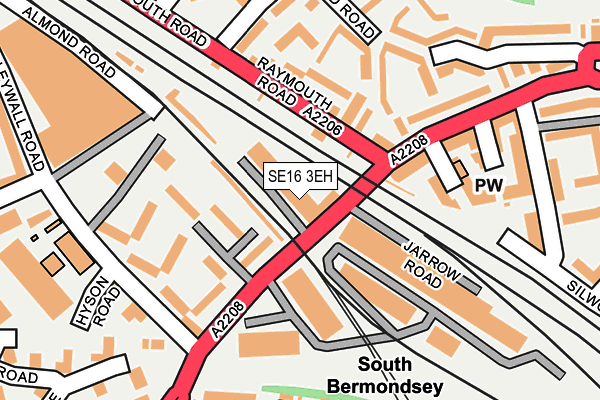 SE16 3EH map - OS OpenMap – Local (Ordnance Survey)