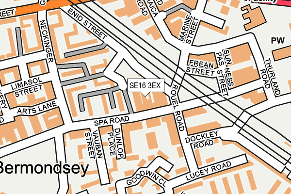 SE16 3EX map - OS OpenMap – Local (Ordnance Survey)