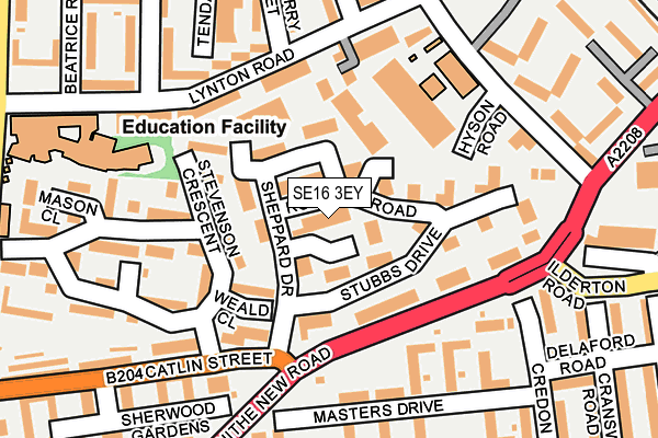 SE16 3EY map - OS OpenMap – Local (Ordnance Survey)
