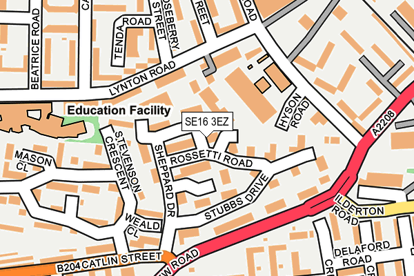 SE16 3EZ map - OS OpenMap – Local (Ordnance Survey)