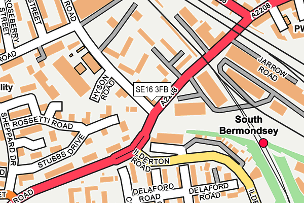 SE16 3FB map - OS OpenMap – Local (Ordnance Survey)