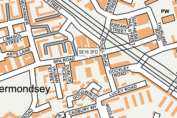 SE16 3FD map - OS OpenMap – Local (Ordnance Survey)