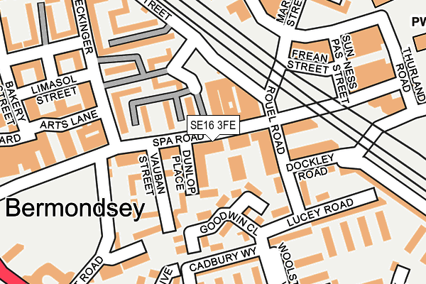 SE16 3FE map - OS OpenMap – Local (Ordnance Survey)