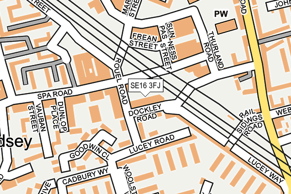 SE16 3FJ map - OS OpenMap – Local (Ordnance Survey)